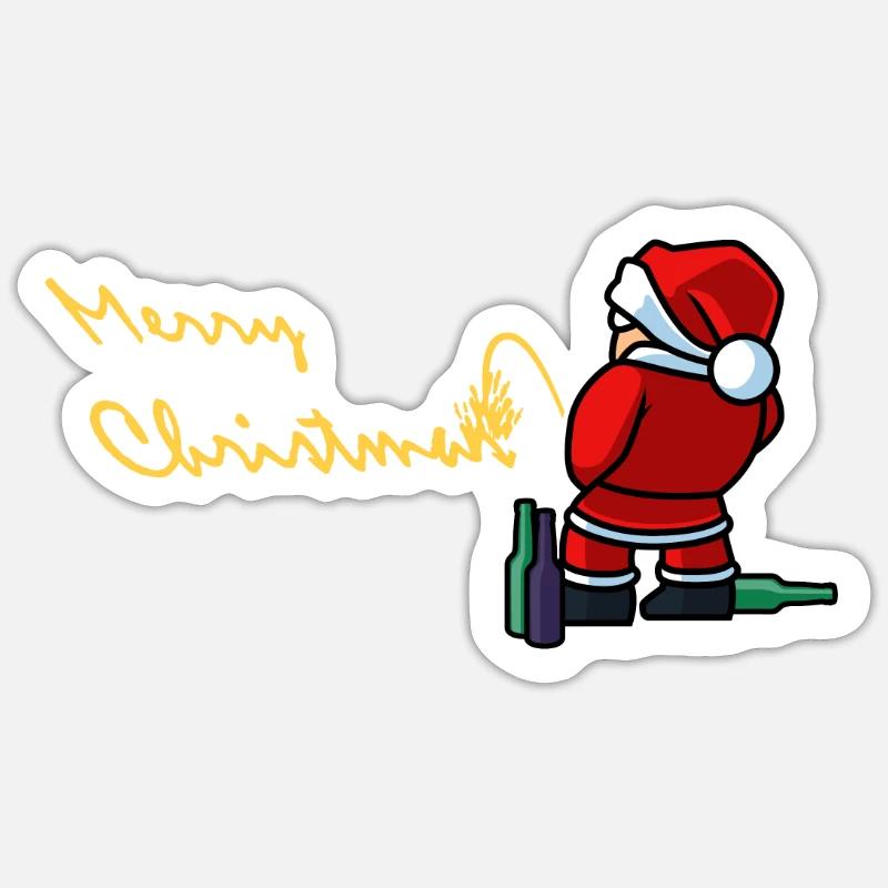 Vrolijk kerstfeest grappig - Sticker størrelse S (10 x 10 cm) - mat hvid