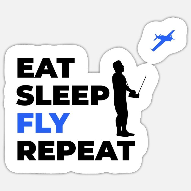 Eat Sleep Fly Repeat - Model Maker Model Airplane Sticker size S (10 x 10 cm)