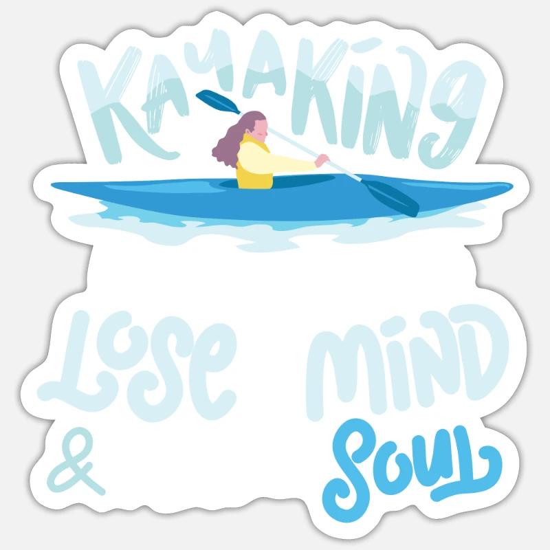 Le kayak me détend - Sticker taille S (10 x 10 cm) - blanc mat