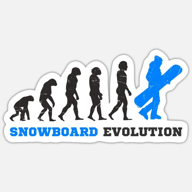 Snowboard Snowboarder Evolution Sticker Größe S (10 x 10 cm)