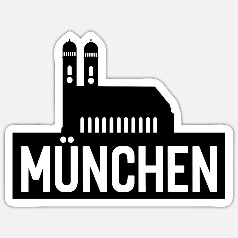MÜNCHEN - Sticker Größe S (10 x 10 cm) - Mattweiß