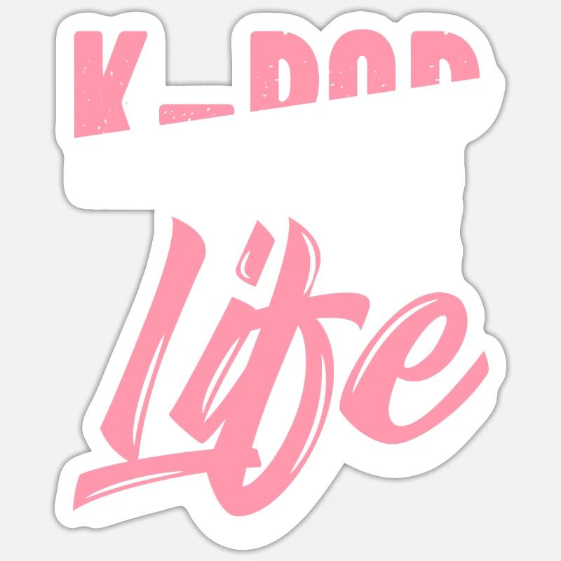K-Pop - Sticker taille S (10 x 10 cm) - blanc mat