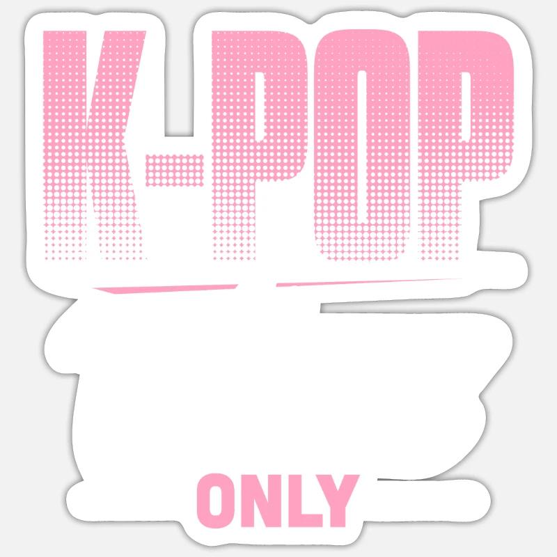 K-pop - Sticker størrelse S (10 x 10 cm) - mat hvid