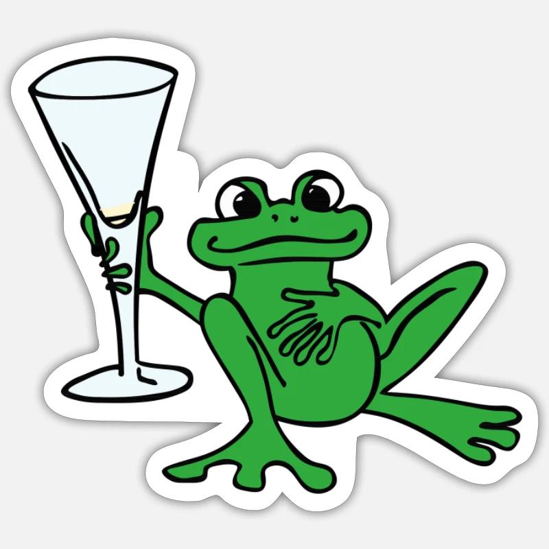 Frog / frog - Sticker size S (10 x 10 cm) - white matte