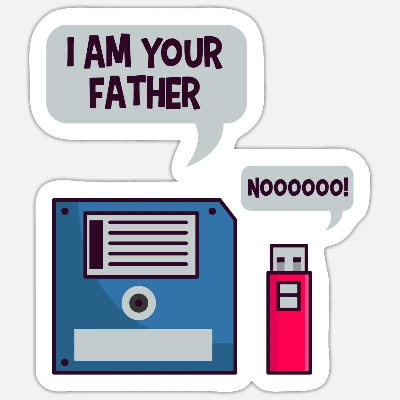 USB Floppy Disk Geek Shirt Computer Nerd lustig Sticker Größe S (10 x 10 cm)