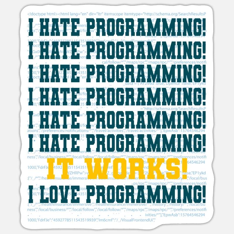 Programmeur disant Sticker taille S (10 x 10 cm)