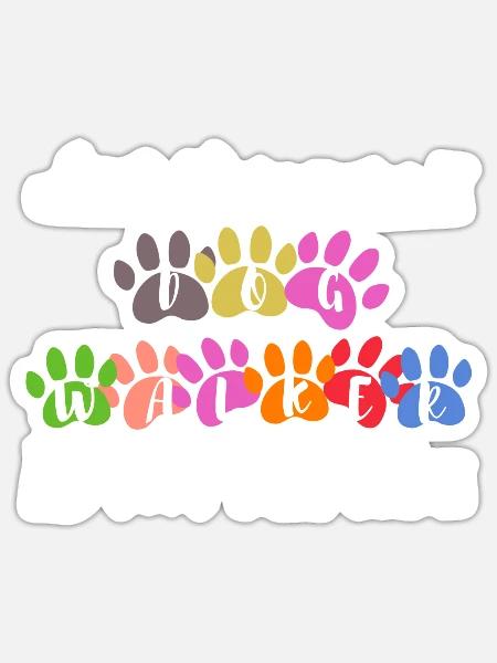 Dog dog walk dog mom dog owner - Sticker size S (10 x 10 cm) - white matte