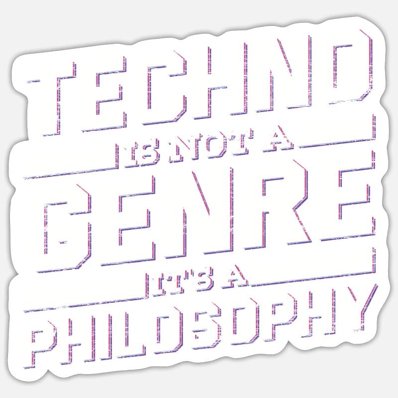 Techno Musik - Sticker Größe S (10 x 10 cm) - Mattweiß