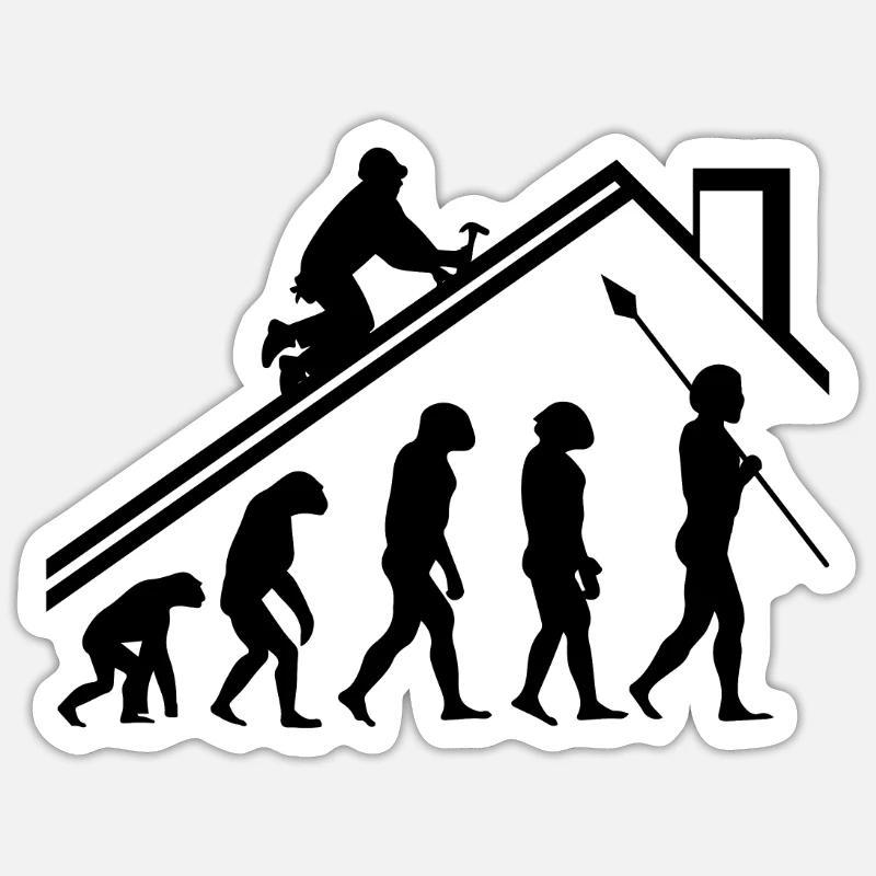 Dachdecker Evolution Geschenk Sticker Größe S (10 x 10 cm)