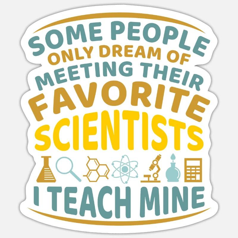 Professeur de sciences Professeur de sciences disant - Sticker taille S (10 x 10 cm) - blanc mat