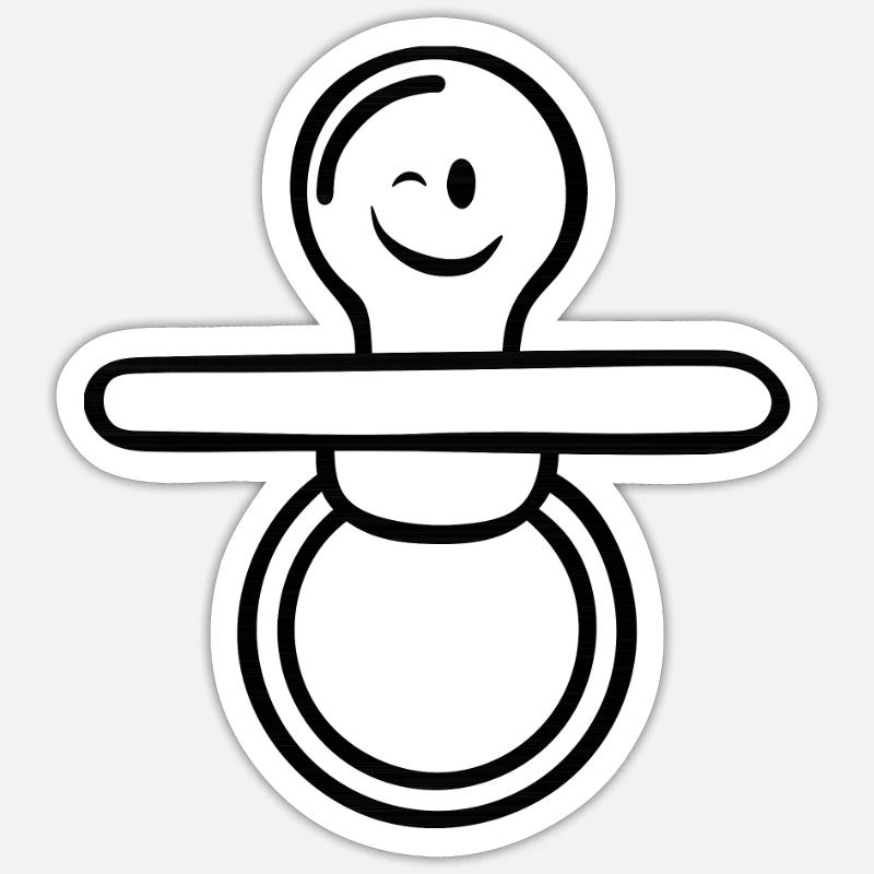 Pacifier Wink - Sticker size S (10 x 10 cm) - white matte
