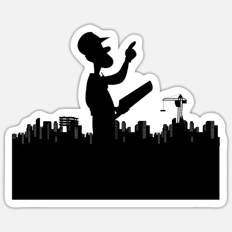Supervision site manager foreman engineer construction Sticker size S (10 x 10 cm)