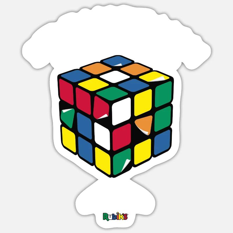 Rubik's Cube Self Made Man No Cheating - Sticker størrelse S (10 x 10 cm) - mat hvid