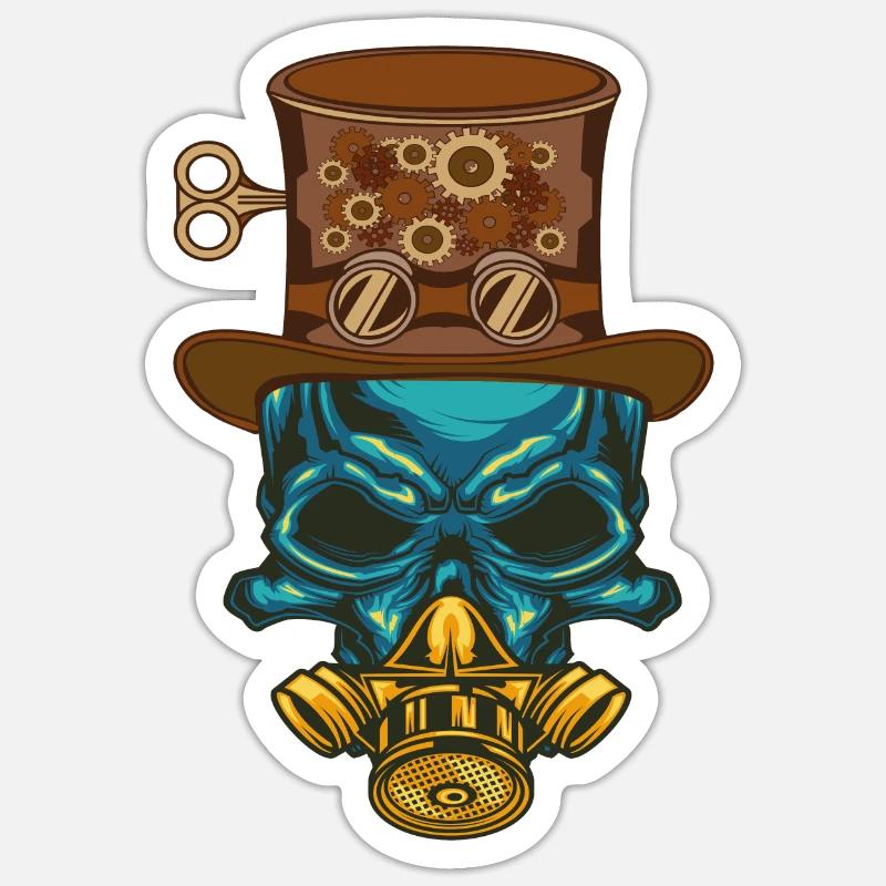 Steampunk Steampunker Steampunks Steampunkers - Sticker Größe S (10 x 10 cm) - Mattweiß
