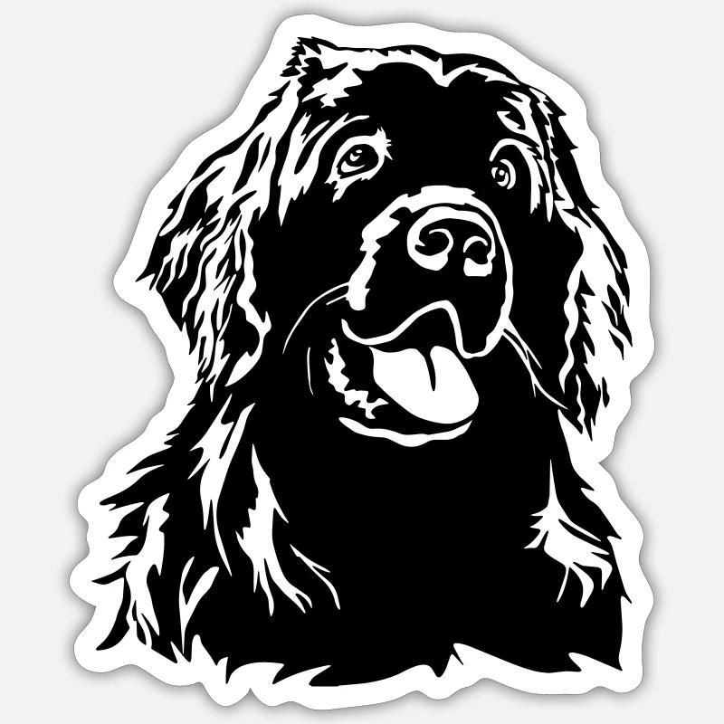 Newfoundland head - Sticker size S (10 x 10 cm) - white matte