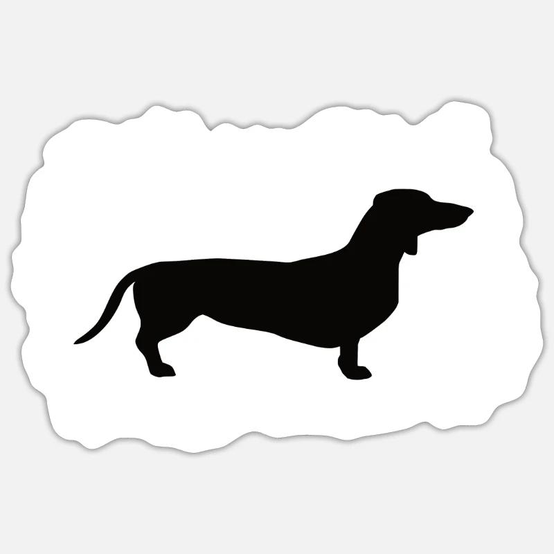 Dackel - Sticker Größe S (10 x 10 cm) - Mattweiß