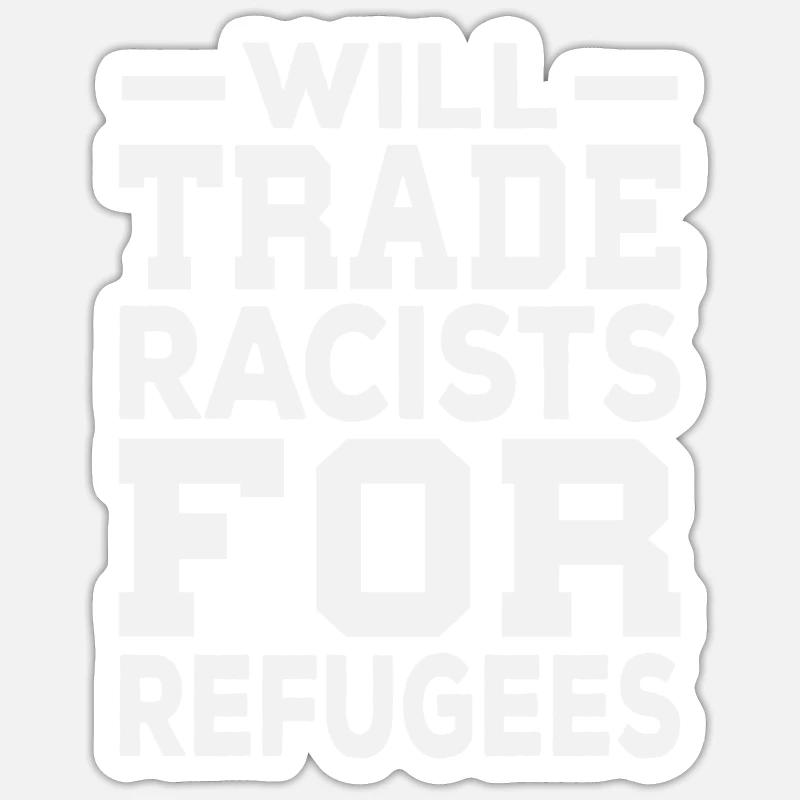 réfugiés Sticker taille S (10 x 10 cm)