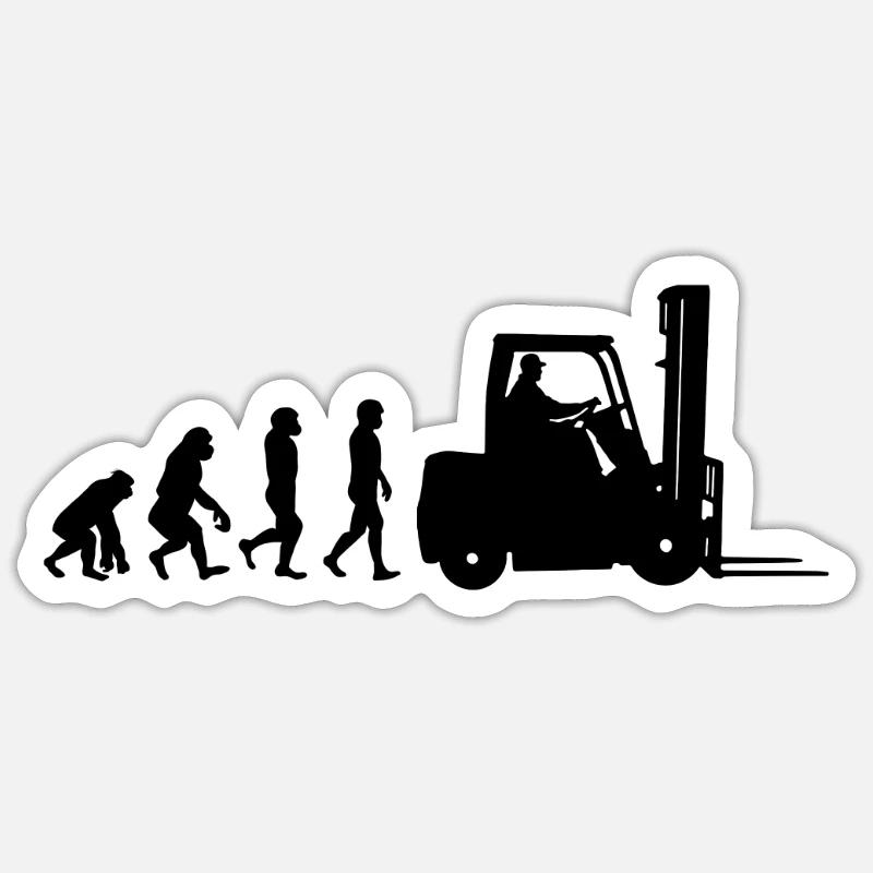 Evolution truck drivers - Sticker size S (10 x 10 cm) - white matte