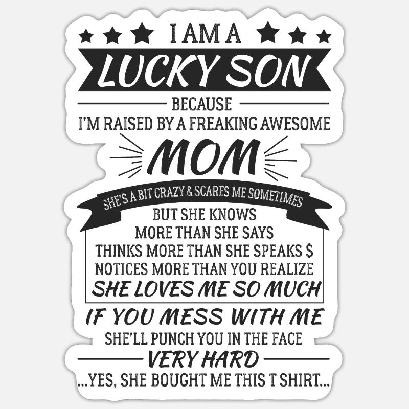 Sohn Einer Tollen Mutter Sticker Größe S (10 x 10 cm)