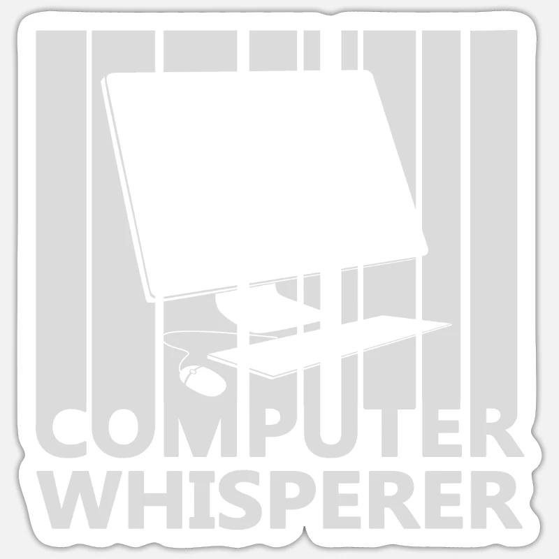 Computer Nerd - Sticker Größe S (10 x 10 cm) - Mattweiß