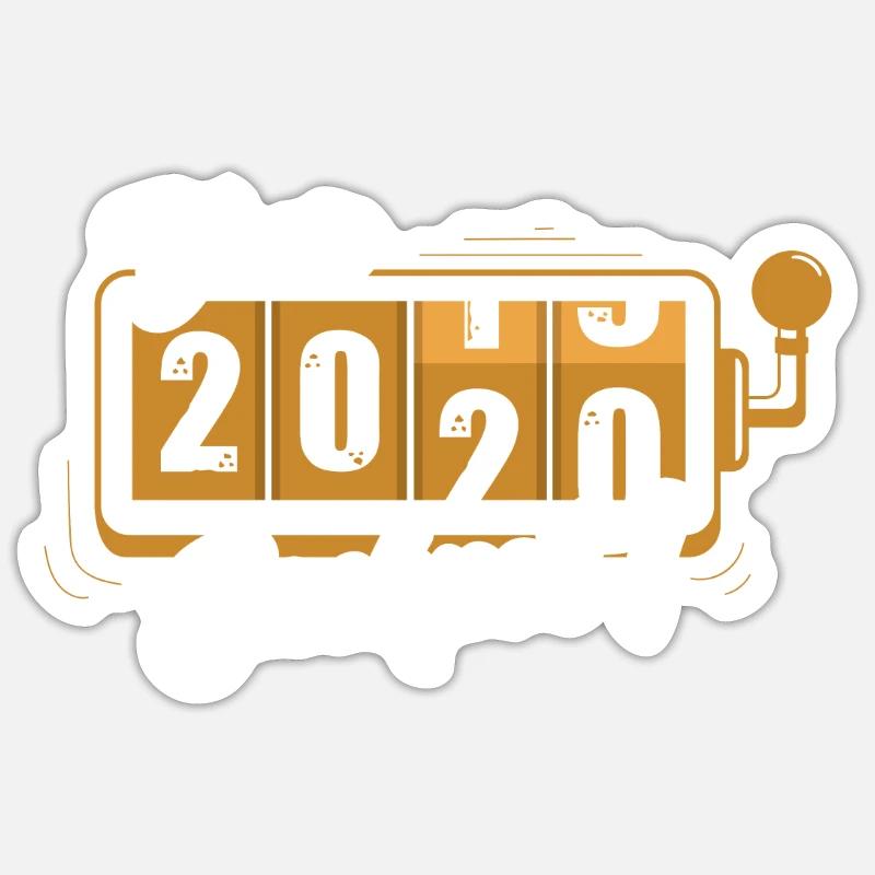 Jackpot pour 2020 - Sticker taille S (10 x 10 cm) - blanc mat