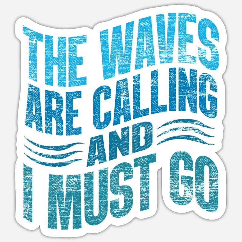 surf - Sticker taille S (10 x 10 cm) - blanc mat