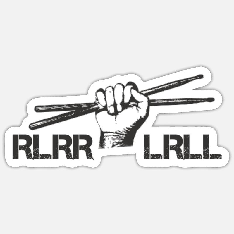 Drums Drummer Schlagzeuger - Single Paradiddle - Sticker Größe S (10 x 10 cm) - Mattweiß