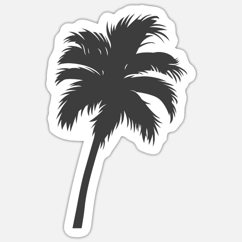 Palm tree palm - Sticker size S (10 x 10 cm) - white matte