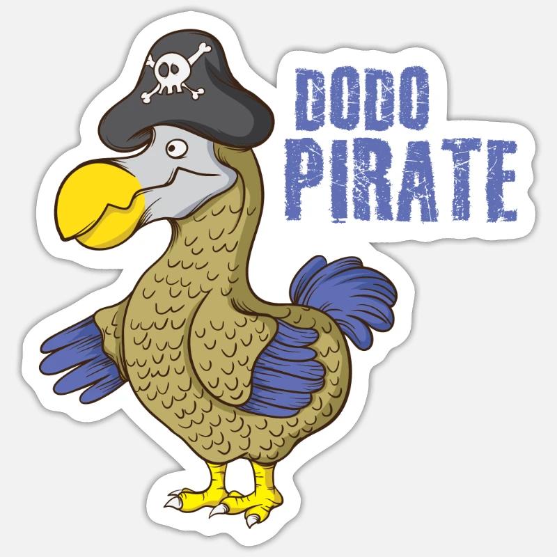 Dodo pirate - Sticker size S (10 x 10 cm) - white matte