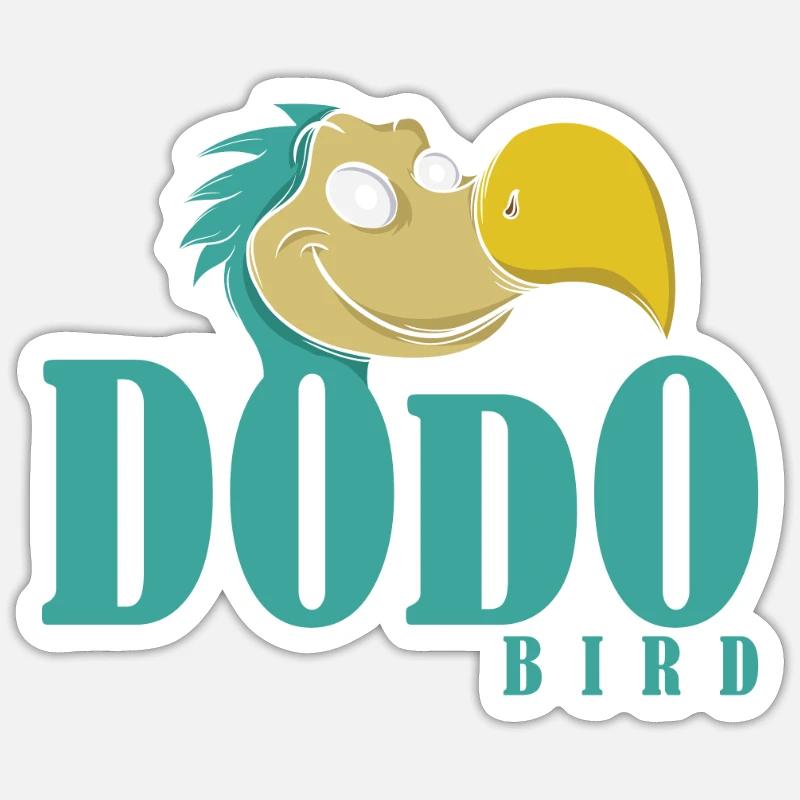 Dodo font with dodo head - Sticker size S (10 x 10 cm) - white matte