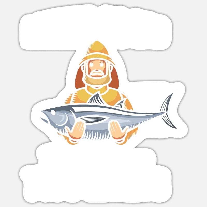 Mine’s So Big I Have To Use Two Hands Pêche poisson - Sticker taille S (10 x 10 cm) - blanc mat