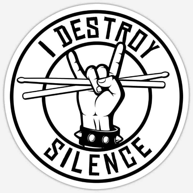 Pilons de batteur - Sticker taille S (10 x 10 cm) - blanc mat