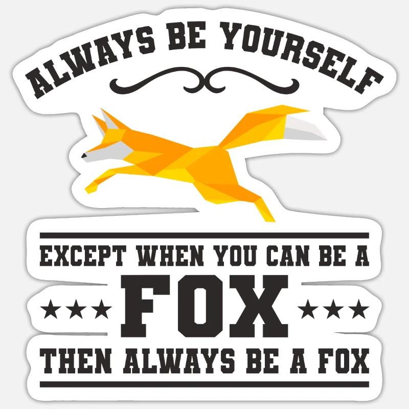 renard - Sticker taille S (10 x 10 cm) - blanc mat