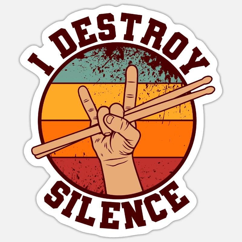 drummer - Sticker size S (10 x 10 cm) - white matte