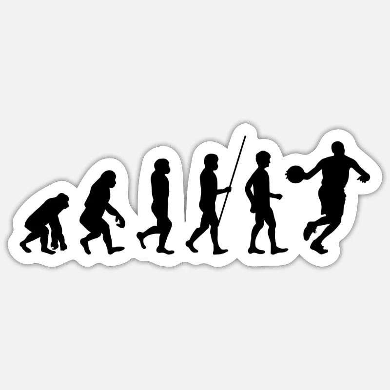 Basketball Evolution - Sticker taille S (10 x 10 cm) - blanc mat