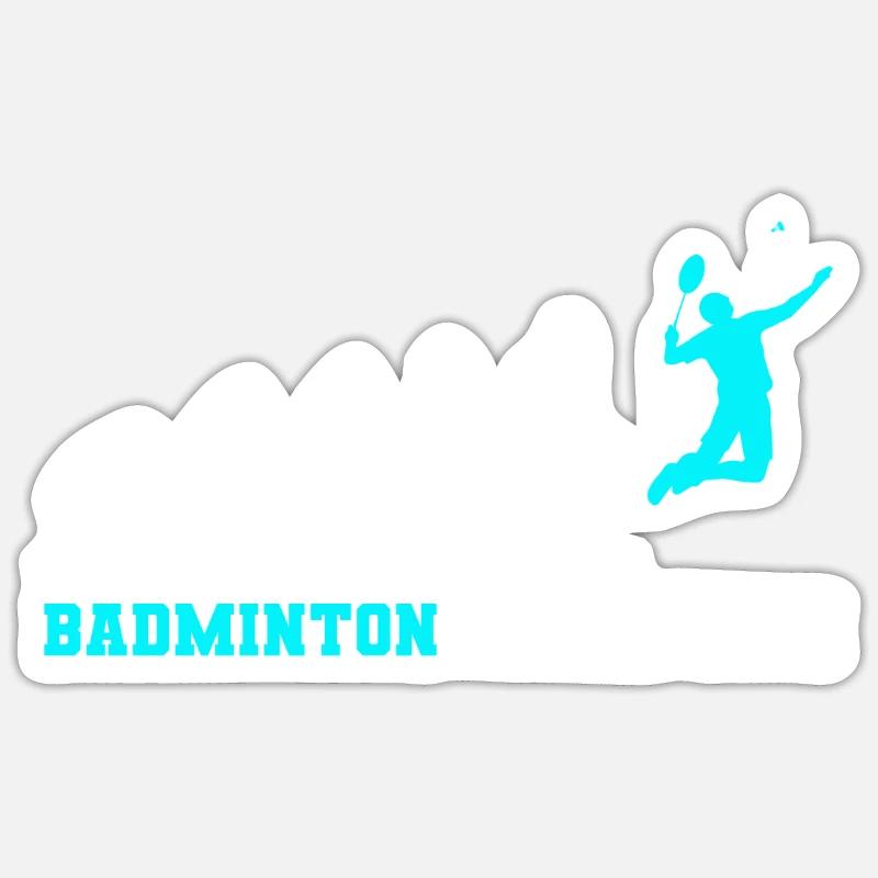 Badminton Evolution - Sticker Größe S (10 x 10 cm) - Mattweiß