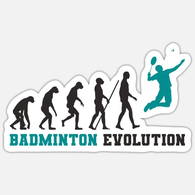 Evolution du badminton Sticker taille S (10 x 10 cm)