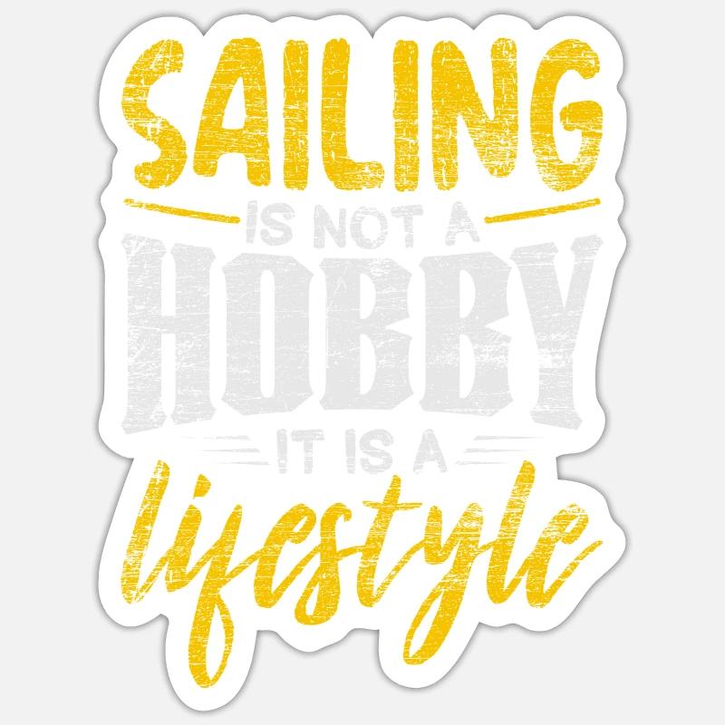 navigation à voile - Sticker taille S (10 x 10 cm) - blanc mat