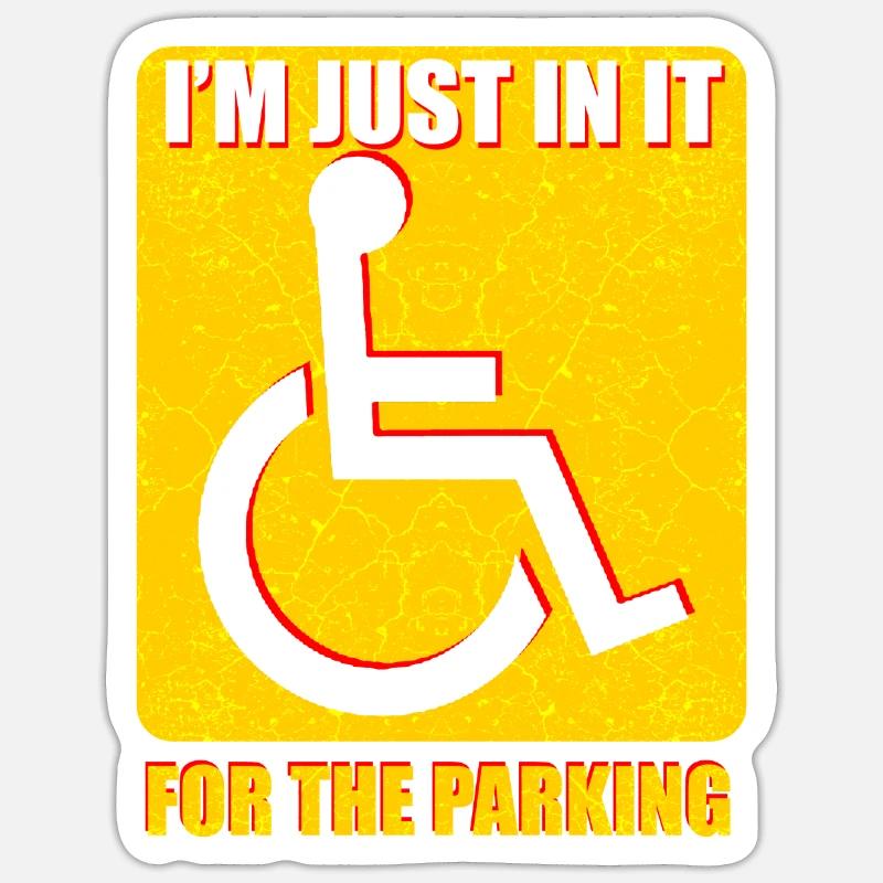 Rollstuhl Rollstuhlfahrer Behinderung Geschenk - Sticker Größe S (10 x 10 cm) - Mattweiß