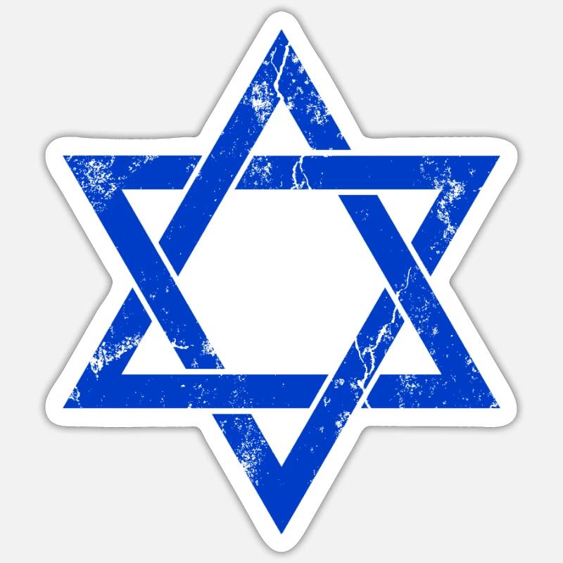 Israël Drapeau de Davidstern - Sticker taille S (10 x 10 cm) - blanc mat