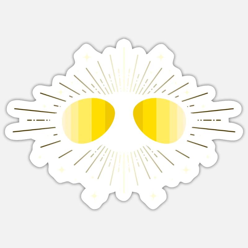 lunettes de soleil - Sticker taille S (10 x 10 cm) - blanc mat