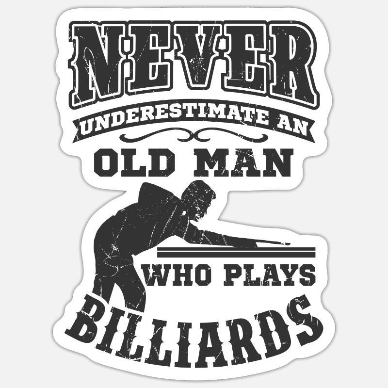 billard - Sticker taille S (10 x 10 cm) - blanc mat