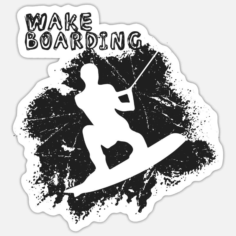 wakeboarder - Sticker size S (10 x 10 cm) - white matte