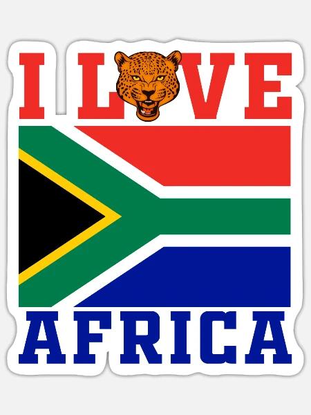 I love Africa jaguar - Sticker Größe S (10 x 10 cm) - Mattweiß