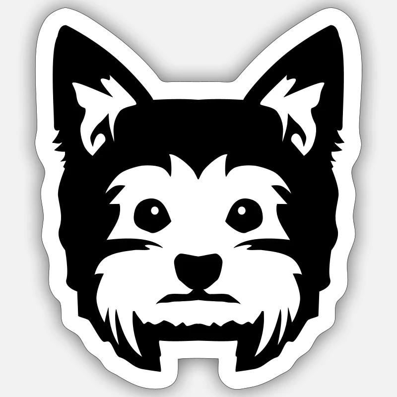 Yorkshire Terrier - Sticker Größe S (10 x 10 cm) - Mattweiß