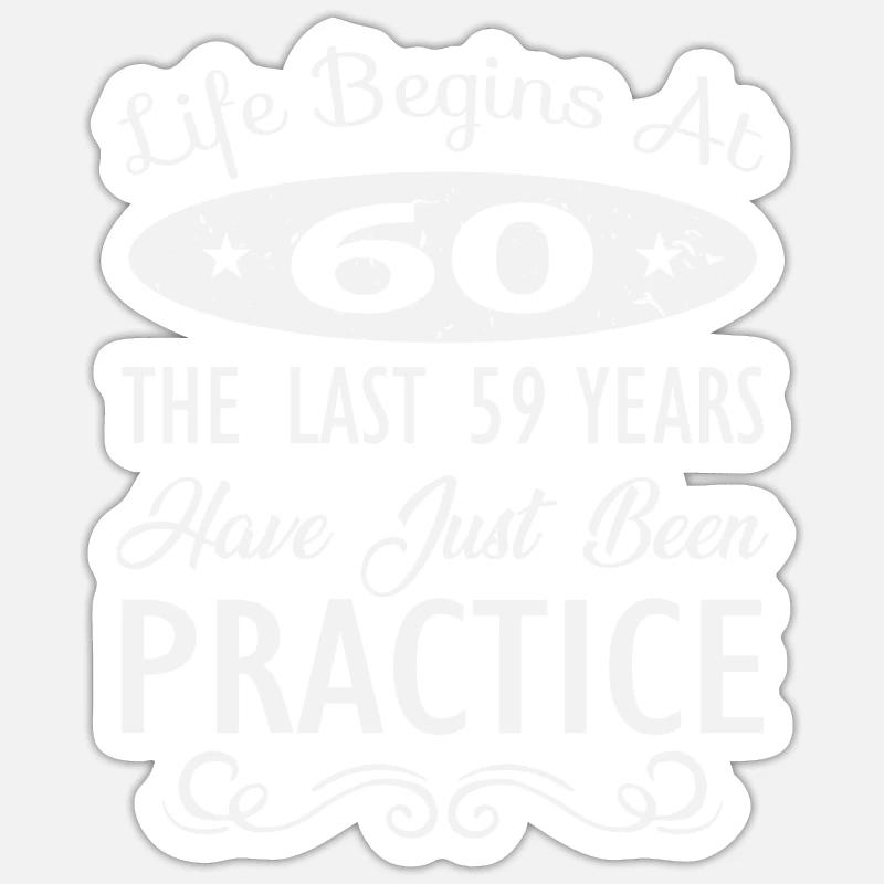 60th - Sticker size S (10 x 10 cm) - white matte