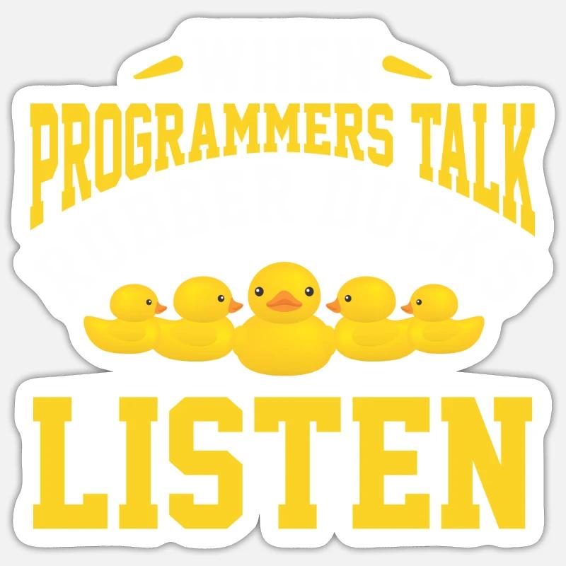 IT programmer developer rubber duck - Sticker size S (10 x 10 cm) - white matte