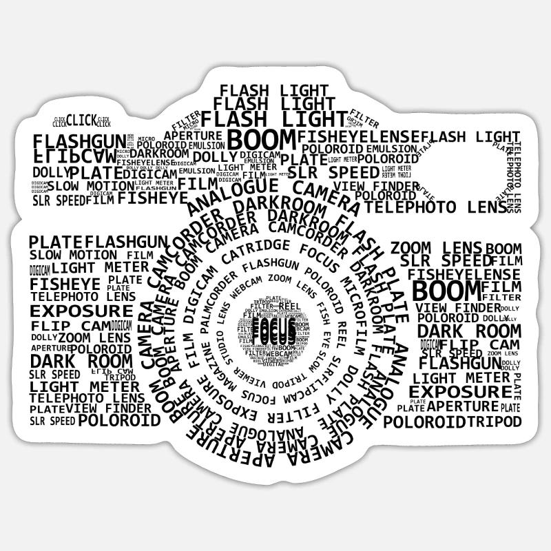 Camera keywords Sticker size S (10 x 10 cm)