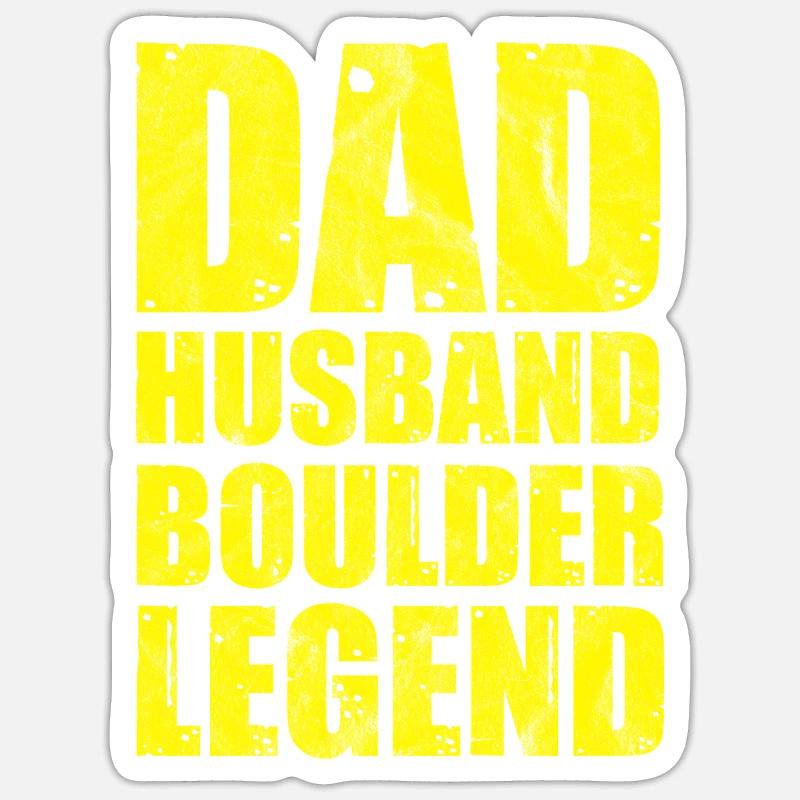 Dad husband boulder laying - Sticker size S (10 x 10 cm) - white matte