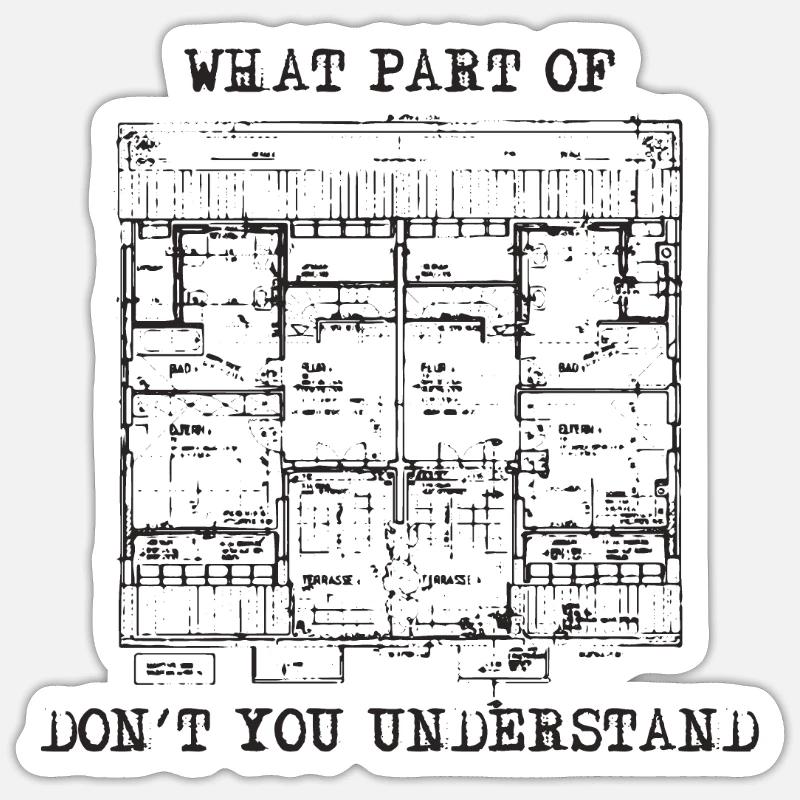 Engineer draftsman funny - Sticker size S (10 x 10 cm) - white matte